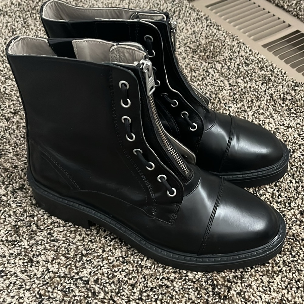 Allsaints Alaria Combat Leather Moto Black Boot, worn twice - Picture 5 of 9